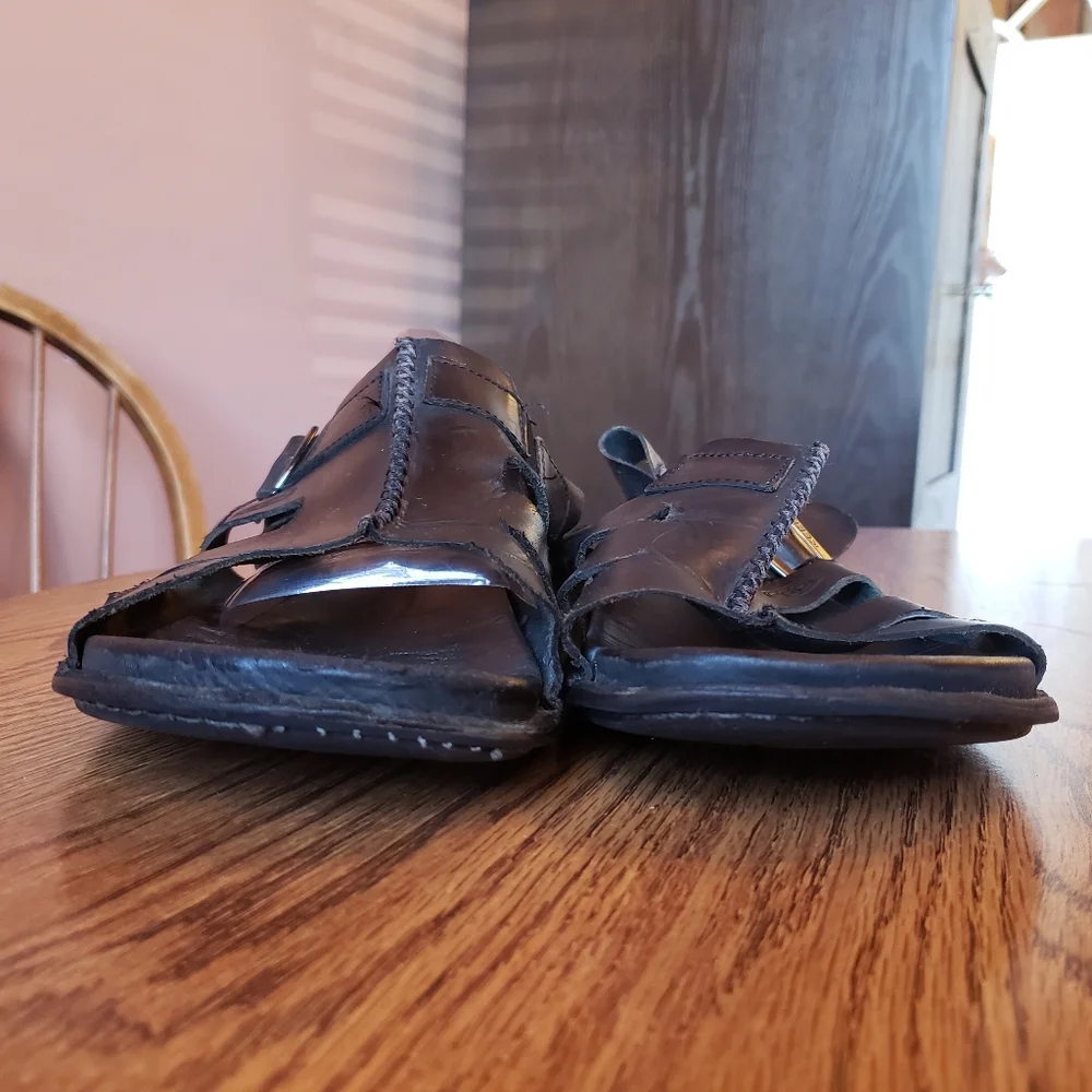 Keen Black Leather Fisherman Sandals Gladiator Comfort 10.5
